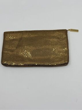 Whiting & Davis Gold Mesh Zip Clutch